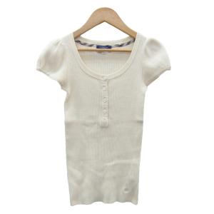 リブニット カットソー 38 M オフホワイト 半袖 ヘンリーネック FBF05-605-02 /SY56