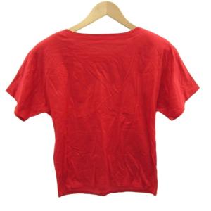 Christian Dior Tシャツ カットソー S 赤 レッド ロゴ刺繍 ラインストーン 半袖 /SM33 GY60