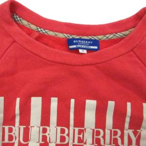 BURBERRY BLUE LABEL トレーナー スウェット 38 コーラルピンク 長袖 ラウンドネック ロゴプリント /YS54 GY60