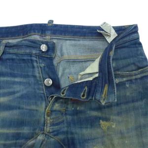 DSQUARED2 デニムパンツ ジーンズ スリム 46 青 ブルー クラッシュ ダメージ加工 ウォッシュ加工 /HO22