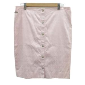 タイトスカート ボタンダウンスカート 76-99 ピンク 総柄 ミモレ丈 /HO27 GY60