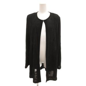 カーディガン 花がら刺繍 42 ブラック
