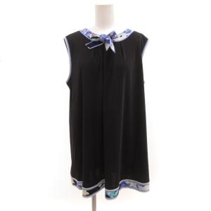 チュニックワンピース トロピカルプリント 42 ブラック