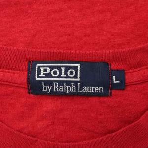 Polo by Ralph Lauren Tシャツ カットソー 半袖 クルーネック ロゴ プリント L 赤 レッド /XZ GY63