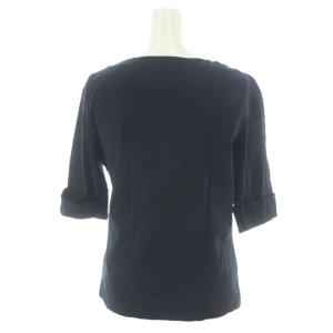 RALPH LAUREN カットソー Tシャツ L 黒 ブラック 無地 ボートネック 七分袖 /GG GY60