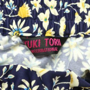 YUKI TORII スカート 38 ネイビー 花柄 ティアード ロング丈 /DU GY60
