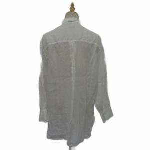 JOURNAL STANDARD L'ESSAGE シャツ ブラウス 麻 リネン 白 無地 長袖 ロング丈 /SY62 GY58