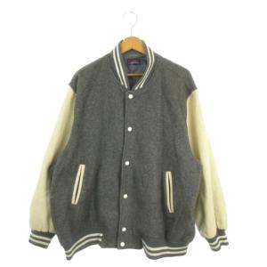 スタジアムジャンパー 4L グレー ベージュ 長袖 ライン /MN40 GY59