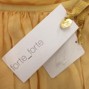 FORTE FORTE フォルテ フォルテ スカート 絹 シルク 1 黄 イエロー 無地 ギャザーウエスト /AO42 GY59