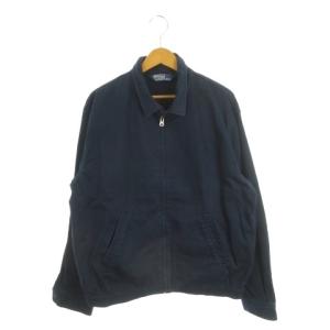 ジャケット ジップアップ スタンドカラー ロゴ刺繍 L 紺 ネイビー /AH1 GY59