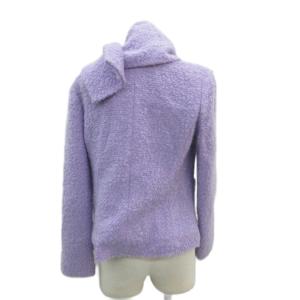 Pierre Cardin ジャケット 上着 ミドル丈 11 紫 パープル スヌード付き /HO67 GY59