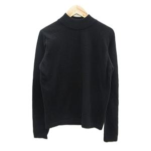 ニット カットソー カシミヤ 黒 ブラック ハイネック 長袖 無地 /HO42 GY59