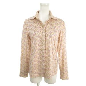 シャツ ブラウス 38 赤 レッド 花柄 レギュラーカラー 長袖 /MN24 ECC001