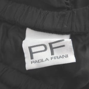 PAOLA FRANI スカート I38 黒 ブラック シャーリング はしごレース 切り替えデザイン /AH2 ECC001