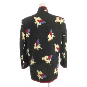 HANAE MORI ジャケット 上着 9 黒 ブラック ペガサス柄 キルティング 長袖 /AH44 ECC001