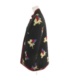 HANAE MORI ジャケット 上着 9 黒 ブラック ペガサス柄 キルティング 長袖 /AH44 ECC001