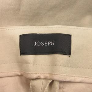 JOSEPH パンツ リネン混 麻 36 ベージュ ボタン付き ワイドシルエット フルレングス /AH27 ECC001