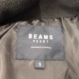 BEAMS HEART 中綿ジャケット 上着 S 緑 グリーン 長袖 フード付き 切り替えデザイン /MN34 ECC001