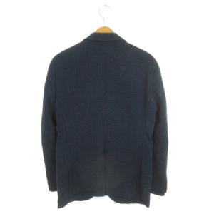 BEAMS HEART ジャケット 上着 46 紺 ネイビー 織り柄 テーラードカラー 長袖 /AH26 ECC001
