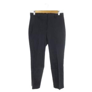 パンツ スラックス テーパード 麻 リネン 38 紺 ネイビー /AH13 ECC001