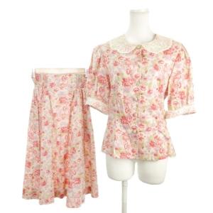 セットアップ シャツ ブラウス スカート UK12 EUR 38 USA10 ピンク /AH2 ECC001