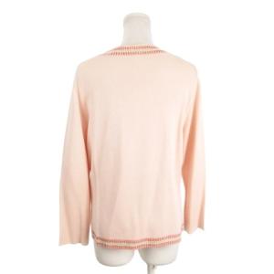 HANAE MORI アンサンブルニット 絹 シルク カーディガン ノースリーブニットソー L ピンク スパンコール 25-54133-10