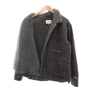 LACOSTE ボアライニングデニムジャケット ロゴ M グレー /YJ ECC001