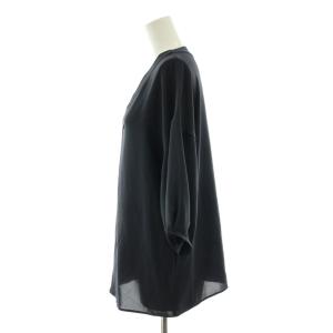 theory luxe ブラウス カットソー 紺 ネイビー Vネック 七分袖 38 /KU GY60