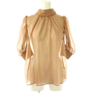 ブラウス 五分袖 シアー F ブラウン /ES GY60