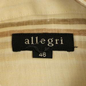 allegri シャツ 半袖 ストライプ柄 リネン 46 ベージュ /BM GY60