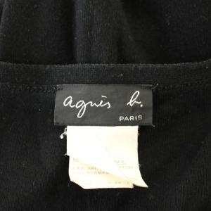agnes b. ニット 1 黒 ブラック 無地 Vネック 長袖 /LP GY60