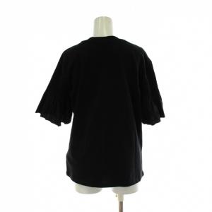 Victoria Beckham カットソー S 黒 ブラック 半袖 ラウンドネック シャーリングスリーブ トップス Tシャツ /PP GY60