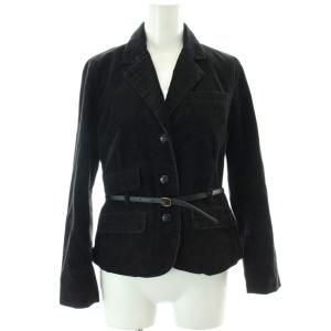 ジャケット 上着 S 黒 ブラック コーデュロイ ノッチドラペル 長袖 ベルト付き /GG GY60