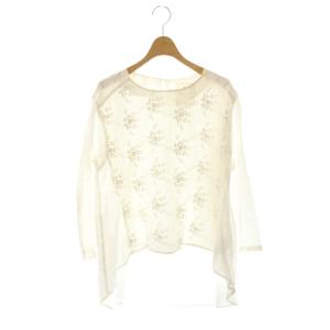 ブラウス 長袖 リネン混 F オフホワイト /DO ECB001