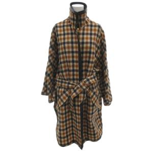美品 ケープコート ポンチョコート チェック柄 XS ベージュ /MG ECB001