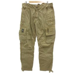 MILITARE カーゴパンツ ミリタリー ワッペン ロゴ 52 茶 ブラウン /JS ECB001