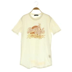 プリントTシャツ 半袖 クルーネック ダメージ加工 イタリア製 L ホワイト /MY OS ECB001