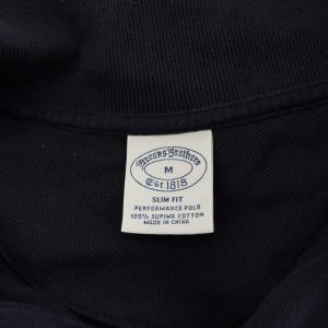 Brooks Brothers ポロシャツ 半袖 レギュラーカラー ハーフボタン ロゴ ワンポイント 鹿の子 M 紺 ネイビー /BB