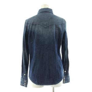 RALPH LAUREN デニム ウエスタンシャツ 4 インディゴ 長袖 USED加工 /KU ECB001