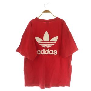 adidas ビッグTシャツ 半袖 ロゴプリント XL レッド /MY OS ECB001