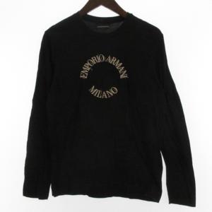 ロゴプリント Tシャツ ロンT 長袖 ブラック S ECD001