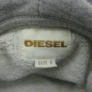 DIESEL パーカー スウェット 上着 プルオーバー S グレー ロゴプリント 裏起毛 /SY67 ECD001