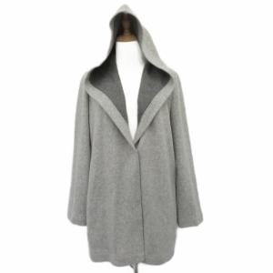 フーデッドコート 40 ライトグレー 無地 前開き ロング丈 /YS29 ECD001