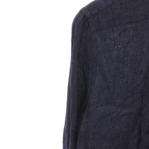 Finamore シャツ L 麻 リネン プルオーバー 長袖 無地 紺 ネイビー 1187212 /HW ECD001