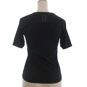 FENDI タグ付き Tシャツ カットソー 半袖 ロゴ 黒 ブラック 38