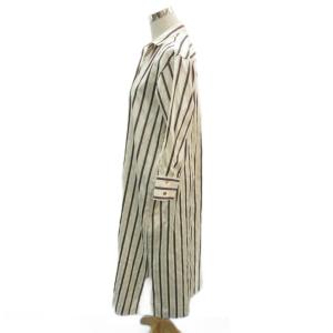 BEAUTY&YOUTH UNITED ARROWS シャツワンピース ロング丈 アイボリー ストライプ柄 オープンカラー 長袖 /SM7 ECD001
