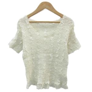 カットソー 38 白 ホワイト シャーリング レース 半袖 /SM21 ECD001