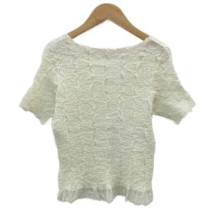 YUKI TORII カットソー 38 白 ホワイト シャーリング レース 半袖 /SM21 ECD001