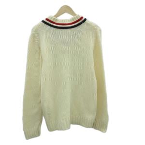 FRED PERRY ニット セーター M オフホワイト Vネック 長袖 /HO43 ECD001