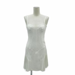 キャミソールワンピース 38 オフホワイト ミニ丈 プリーツ /HO47 ECD001